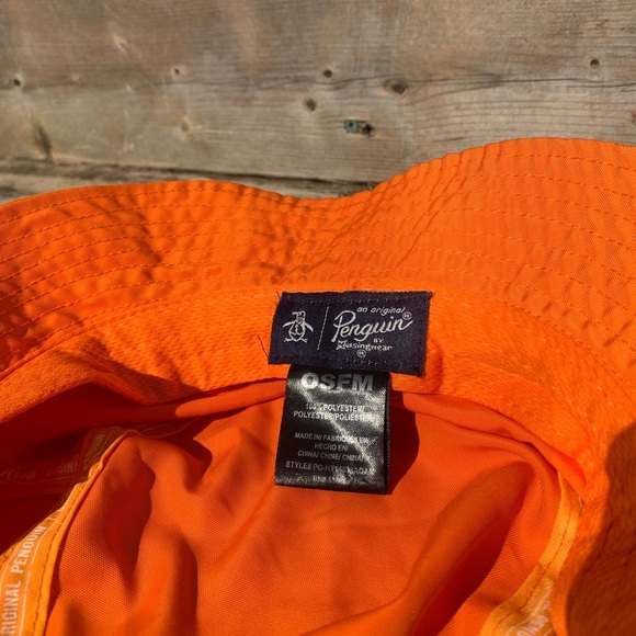 💛 Original Penguin Orange Bucket Hat - One Size Fits Most - Picture 5 of 6